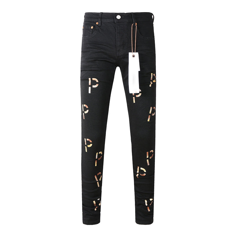 Mens trendy purple jeans, 100% cotton Pure Cotton High Street Trend