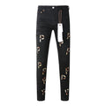 Mens trendy purple jeans, 100% cotton Pure Cotton High Street Trend