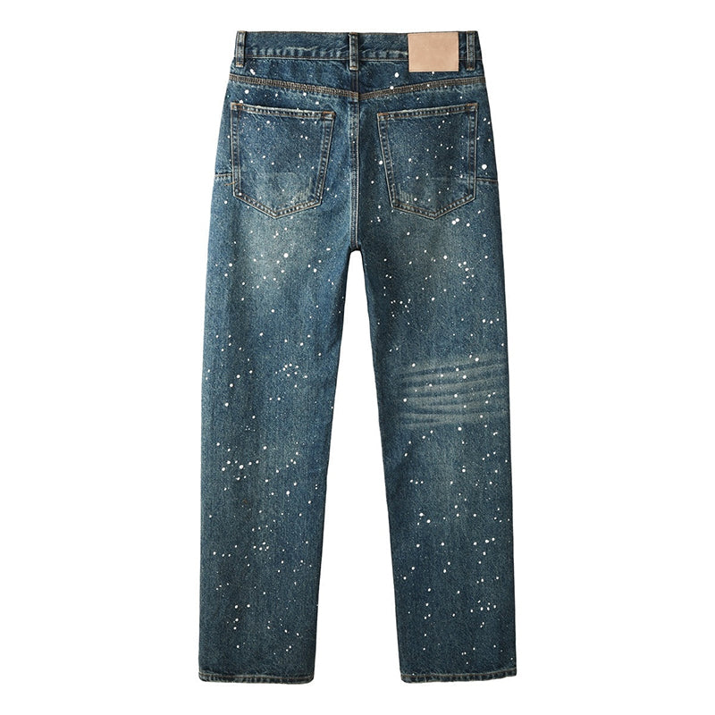 Mens trendy purple jeans, 100% cotton Jeans Rhinestones #9139