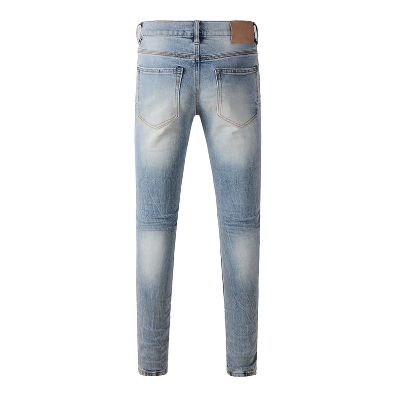 Mens trendy purple jeans, 100% cotton Pure Cotton High Street Trend