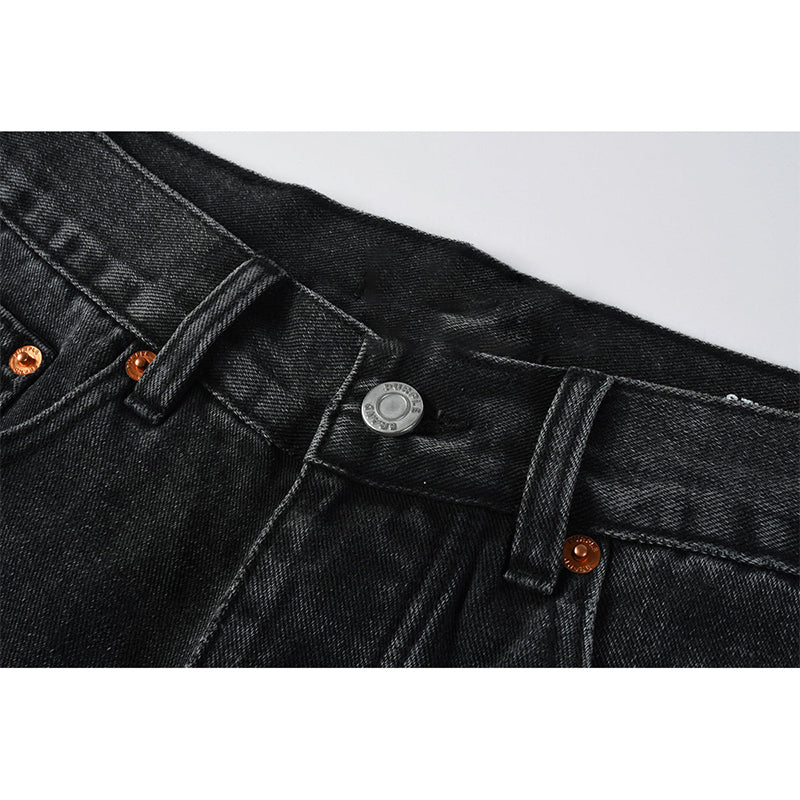 Mens trendy purple jeans, 100% cotton High Street Distressed