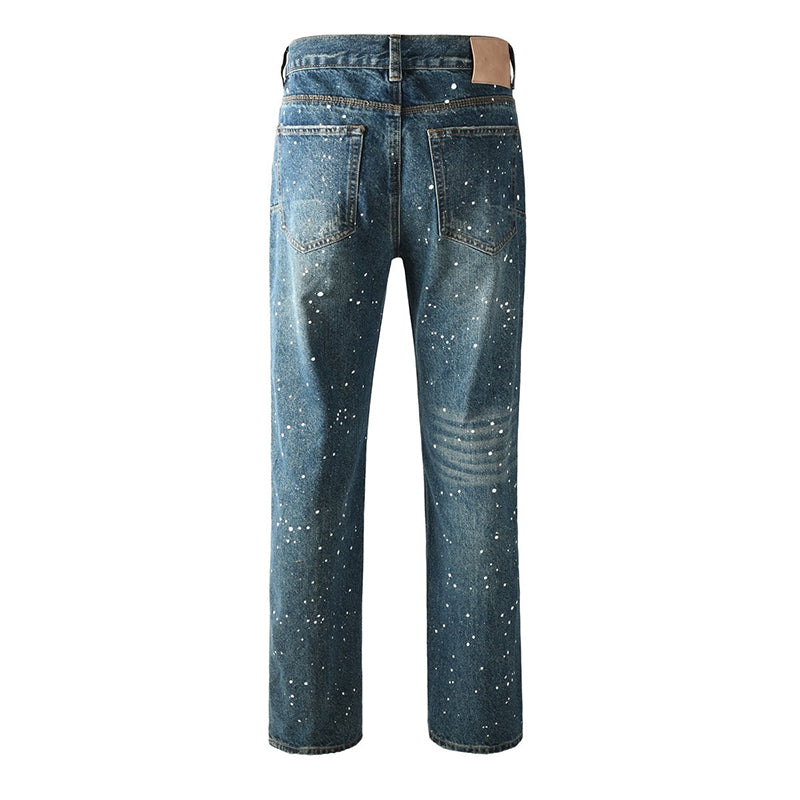 Mens trendy purple jeans, 100% cotton Jeans Rhinestones #9139