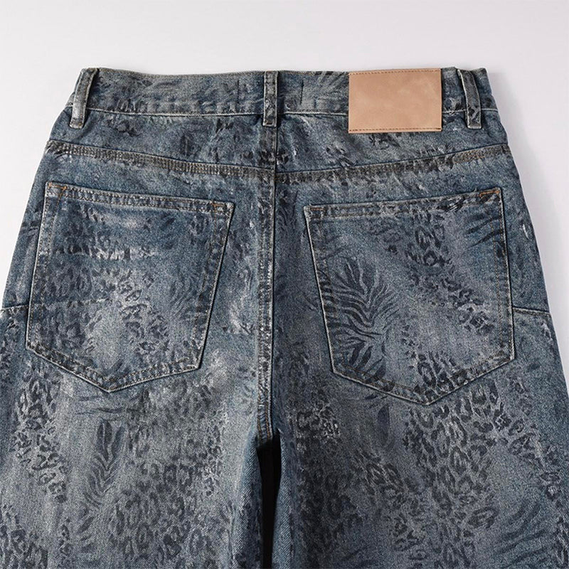Mens trendy purple jeans, 100% cotton Rhinestones #100