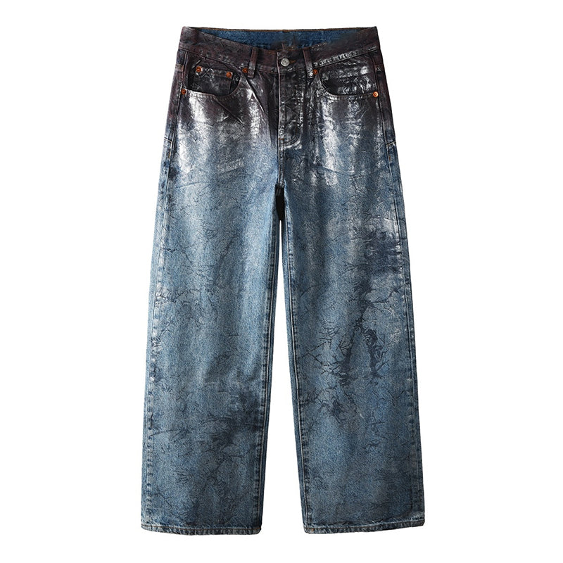 Mens trendy purple jeans, 100% cotton Jeans Rhinestones #109