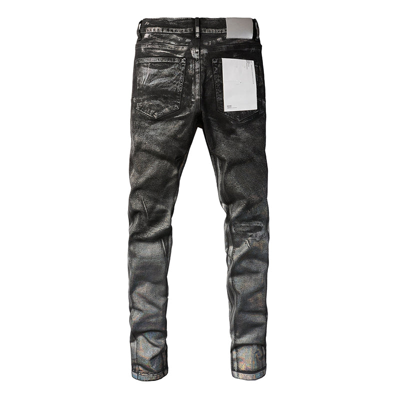 Mens trendy purple jeans, 100% cotton Pure Cotton High Street Trend