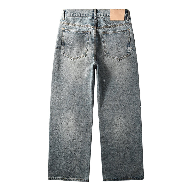 Mens trendy purple jeans, 100% cotton Jeans Rhinestones #101