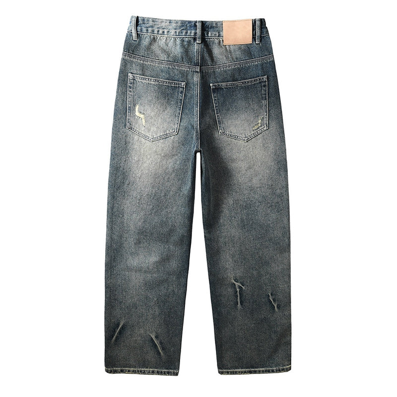 Mens trendy purple jeans, 100% cotton Jeans Rhinestones #9131