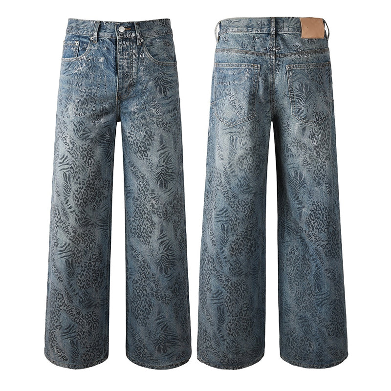 Mens trendy purple jeans, 100% cotton Rhinestones #100