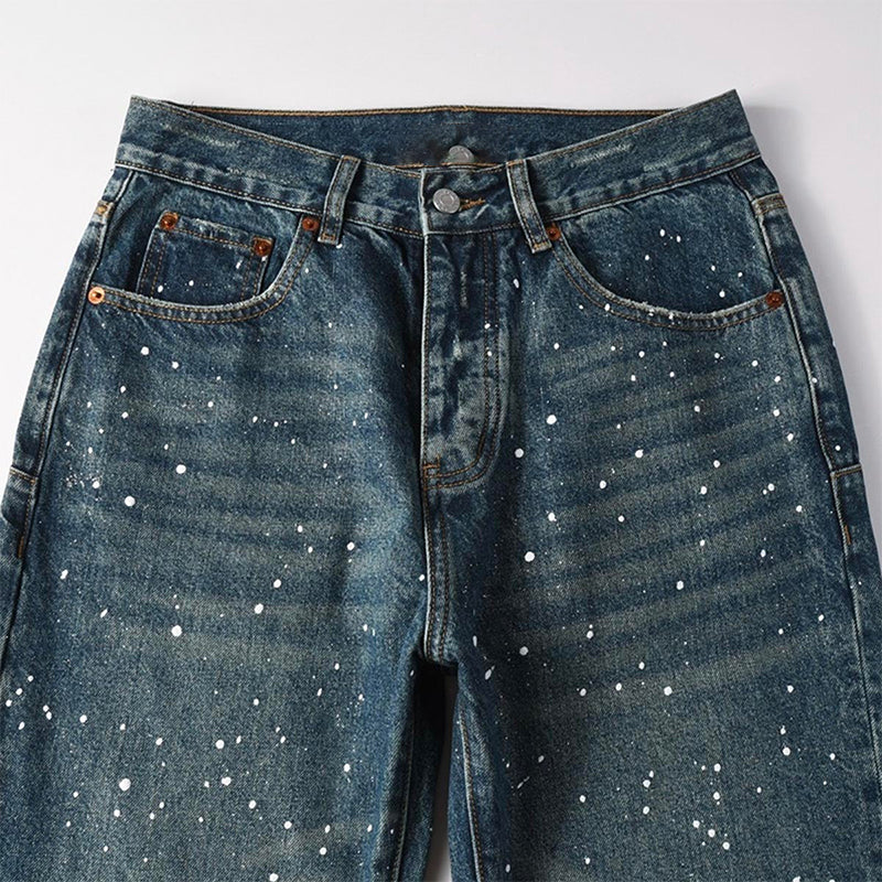 Mens trendy purple jeans, 100% cotton Jeans Rhinestones #9139