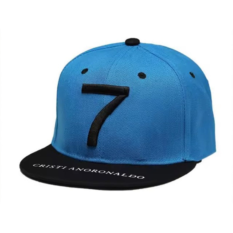Trendy flat brimmed snapback hats number 7 adjustable