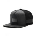 Trendy flat brimmed snapback hats leather iron logo