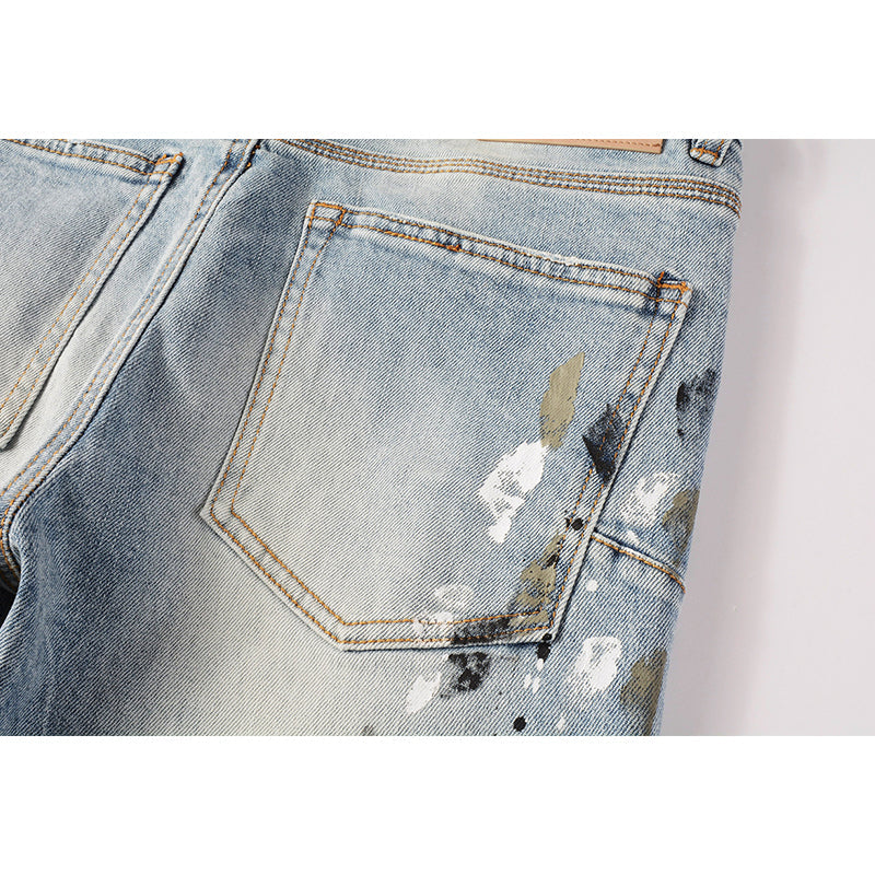 Mens trendy purple jeans, 100% cotton Pure Cotton High Street Trend