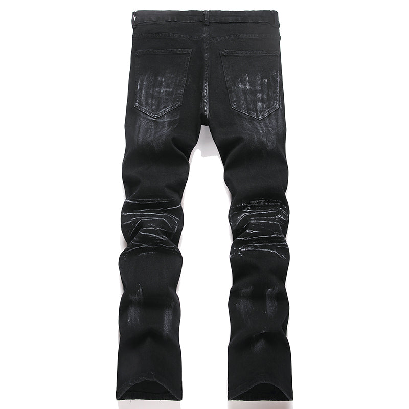 Mens Fashion Jeans Star Rhinestones S3972#