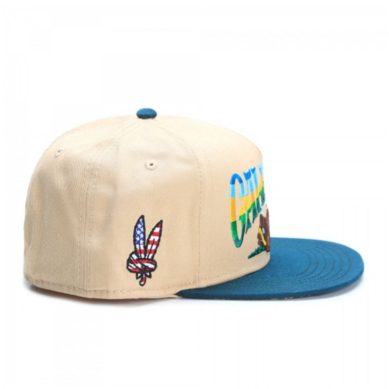 Trendy flat brimmed snapback hats cartoon bear kushstock cap for men and women