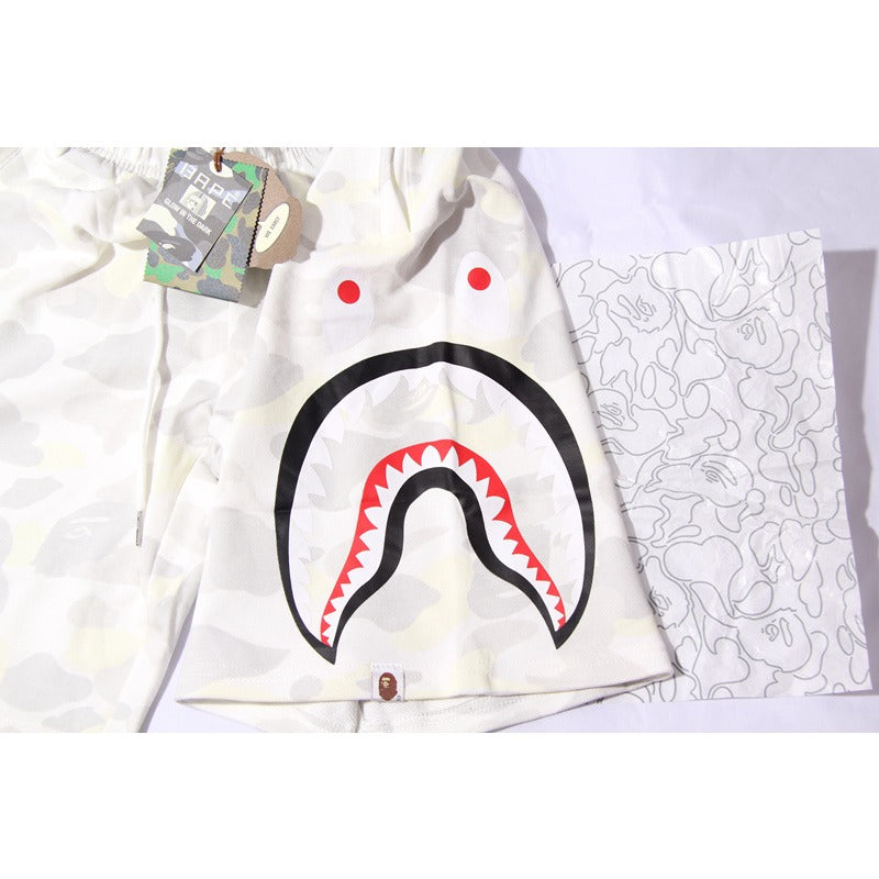 Bathing ape Bape Shorts Camo luminous shark side print five-point pants straight beach pants