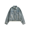 Unisex Jacket Butterfly Embroidery Washed Denim Jacket Loose Jacket
