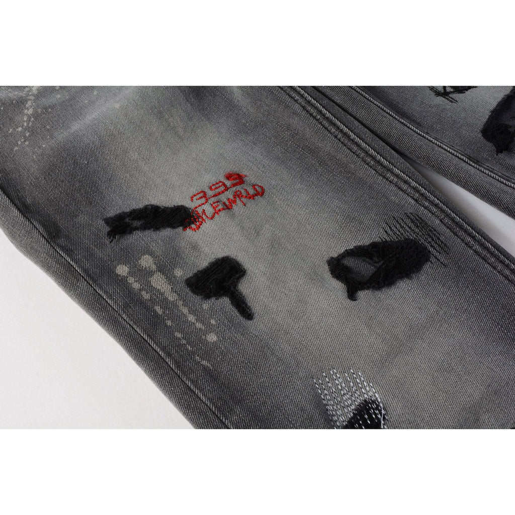 KSUBI Jeans Slim Fit Casual Ripped Jeans