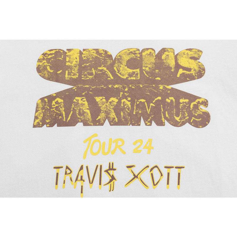 Travis Scott T-Shirt Travis Scott 24ssTOUR EUROPE Crew Neck Short Sleeve