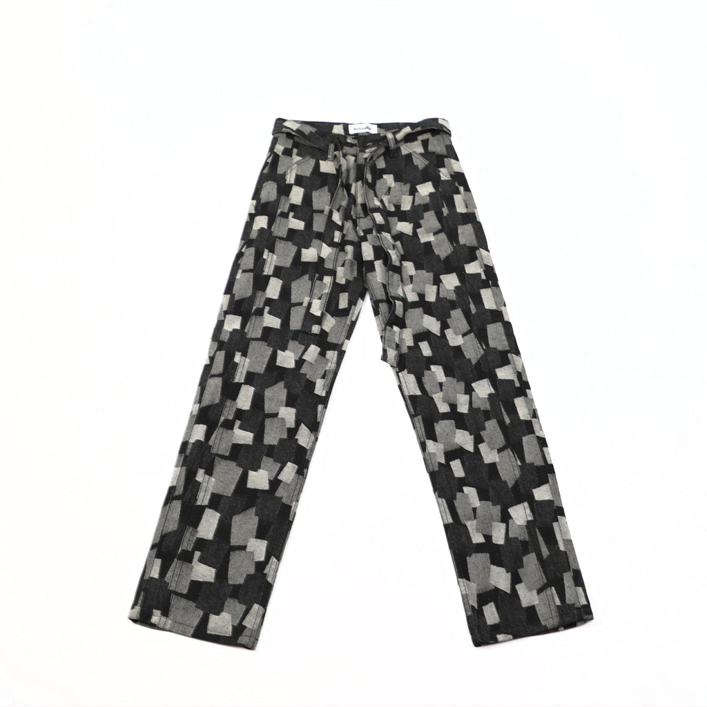 Men Jeans Straight Wide-Leg Pants Casual Loose Washed-out Denim Trousers