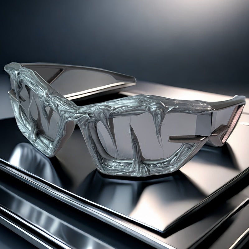 Trendy punk glasses y2k shark teeth