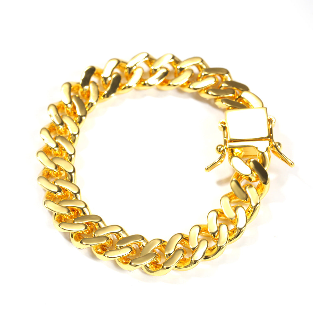Bracelet Hip Hop Alloy Diamond Cuban Bracelet St. Valentine's Spectrum