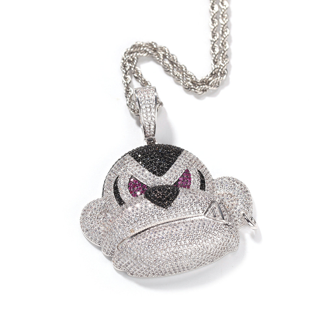 Jewelry Hip Hop Hipster Orangutan Necklace with Minor Zircon St. Valentine's Animal