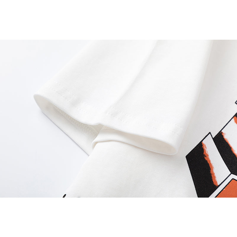 Travis Scott T Shirts x Mitchell x Ness Texas Longhorns Hand-Drawn collaboration short-sleeve