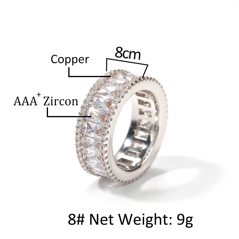 Rings Copper Zircon T Square Zirconium Ring Spectrum St. Valentine's