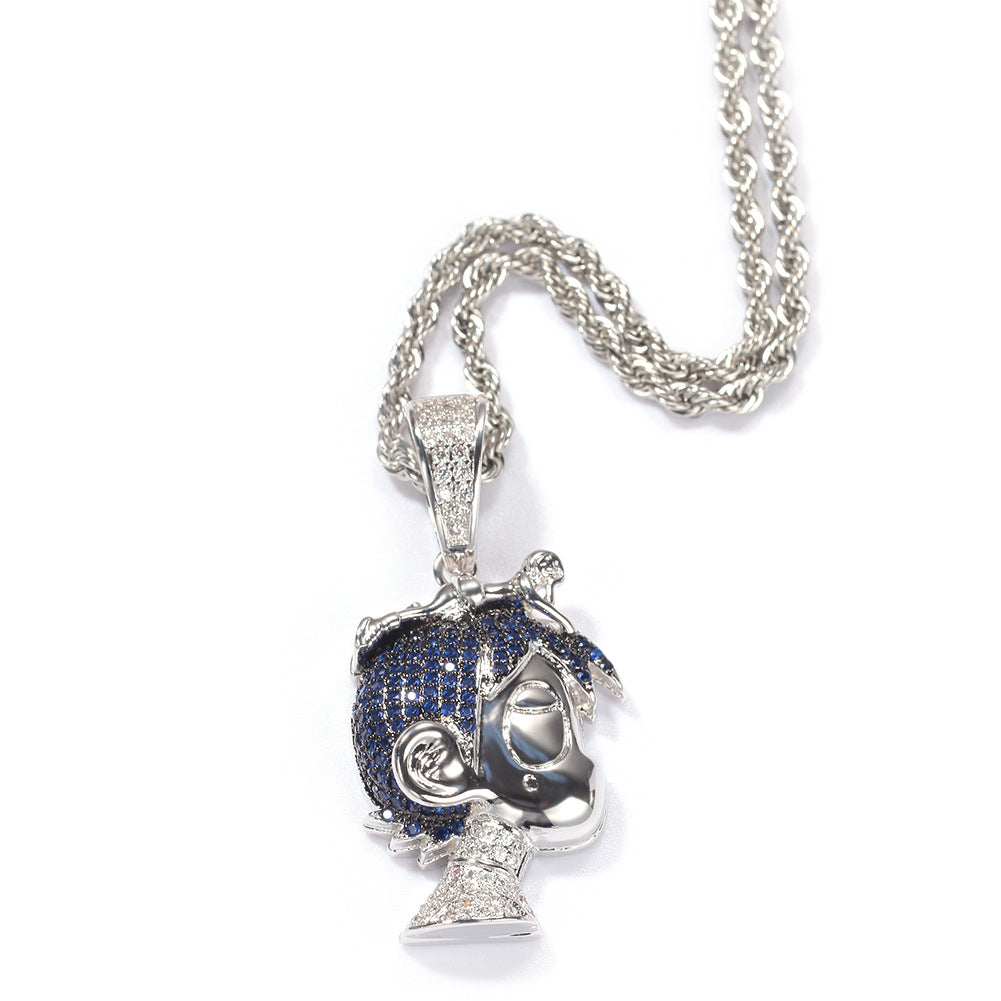 Jewelry Hip Hop Copper Trimmed Zirconium Cartoon Little Boy Pendant Necklace St. Valentine's