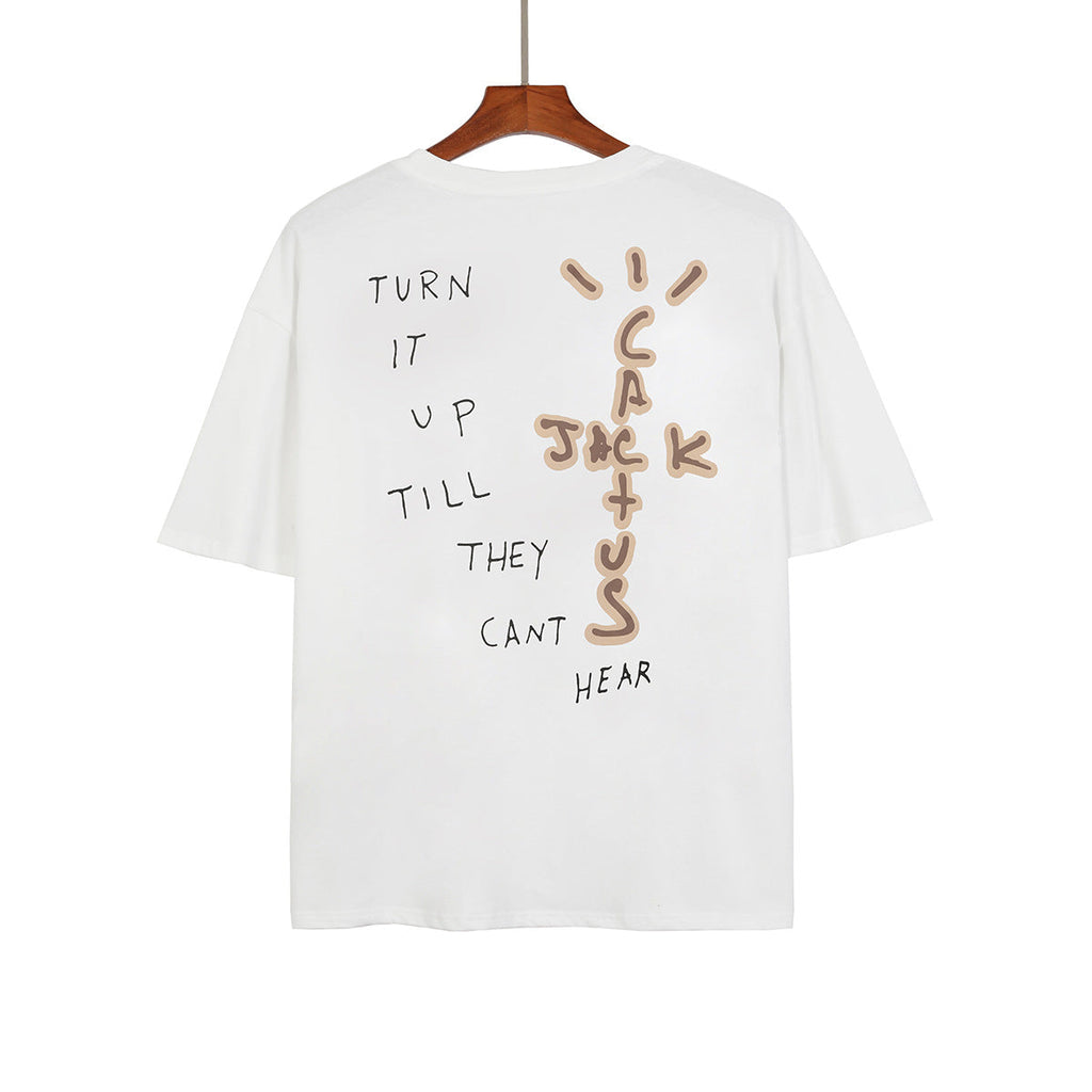 Travis Scott T-Shirt Travis Scott Cactus Jack Short Sleeve Hip Hop Loose T-Shirt