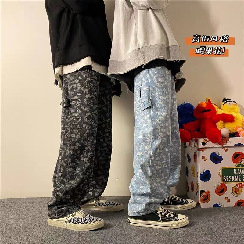 Men Jeans Straight Spring and Autumn Workwear Jeans Trousers