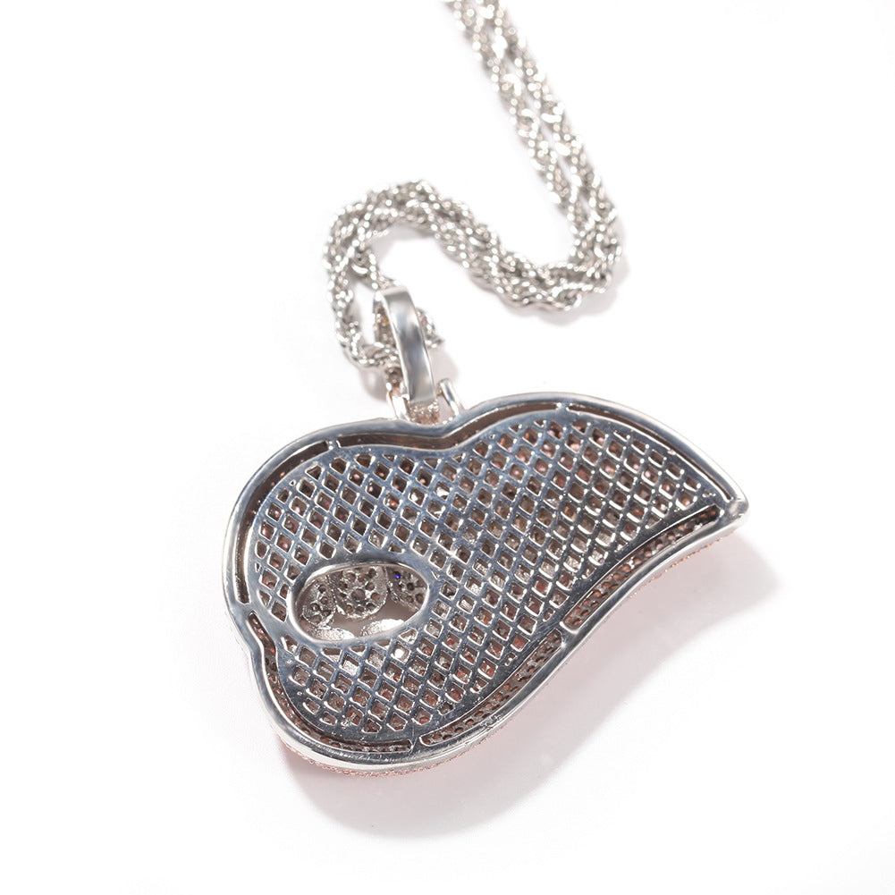 Jewelry Hip Hop Pendant Necklace Copper Set Zircon Hipster Necklace St. Valentine's