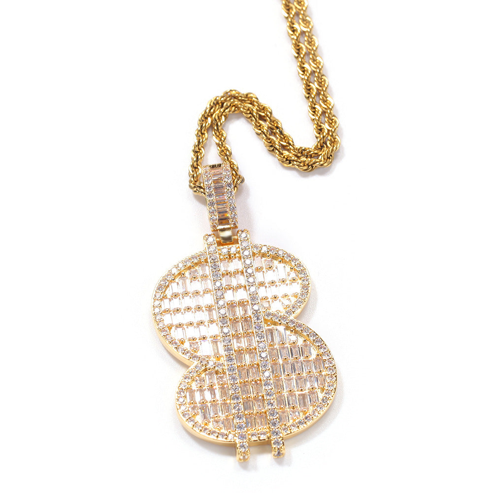 Jewelry Letter Pendant Copper Inlaid Zircon Versatile Spectrum
