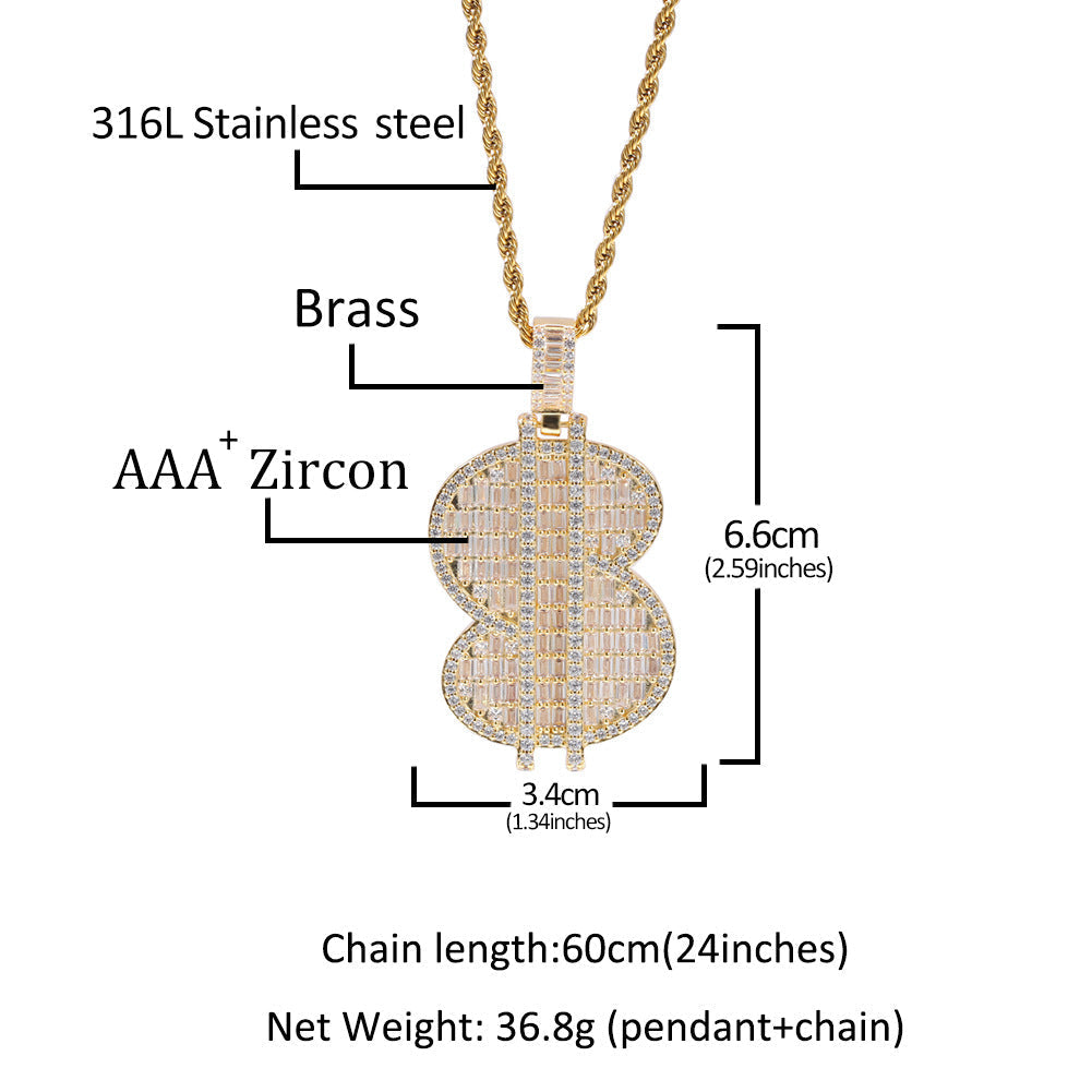 Jewelry Letter Pendant Copper Inlaid Zircon Versatile Spectrum