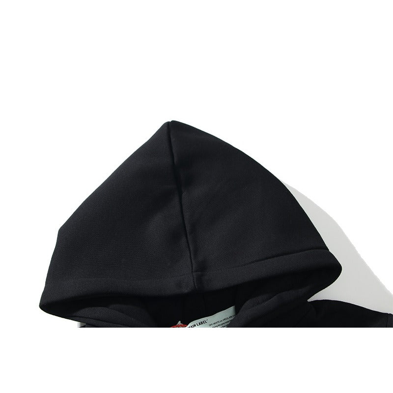 OW hoodie Creative Graffiti Letter Pattern Arrow Fleece Hood