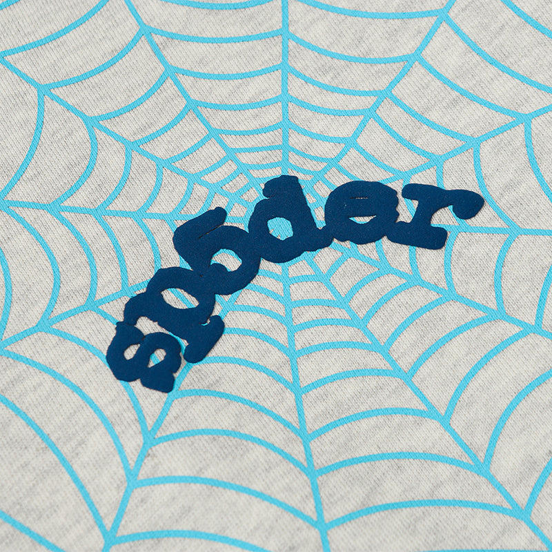 Sp5der Hoodie Cobweb Puff Print Pure Cotton