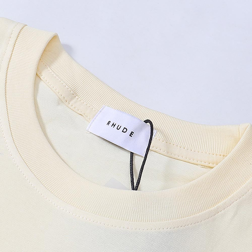 Rhude T Shirts Raceway Printing Cotton Casual Crew Neck Short Sleeve Men and Women