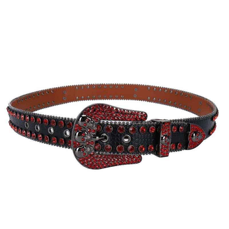 Hip-hop punk rhinestone belt skull accessories