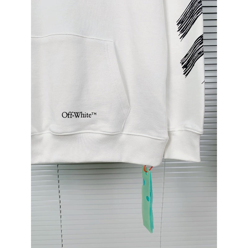 OW hoodie sketch arrow pattern hooded
