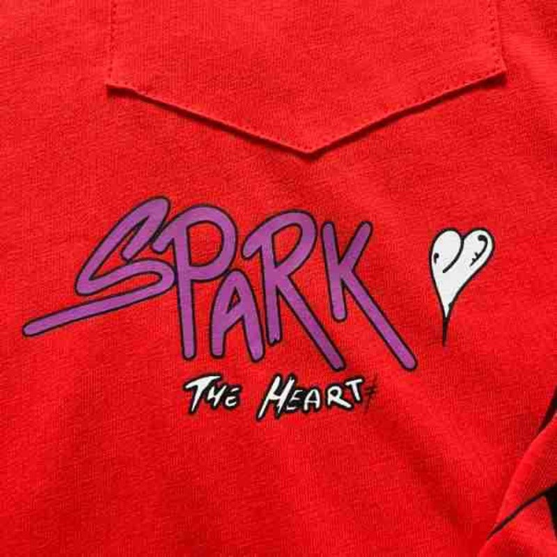 CHH  Heart Long Sleeve Shirt Unisex Fashion Loose Long Sleeve Shirt
