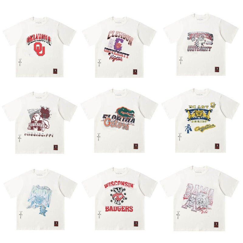 Travis Scott T-Shirt TRAVIS SCOTT CACTUS JACK Embroidery Crew Neck Short Sleeve T
