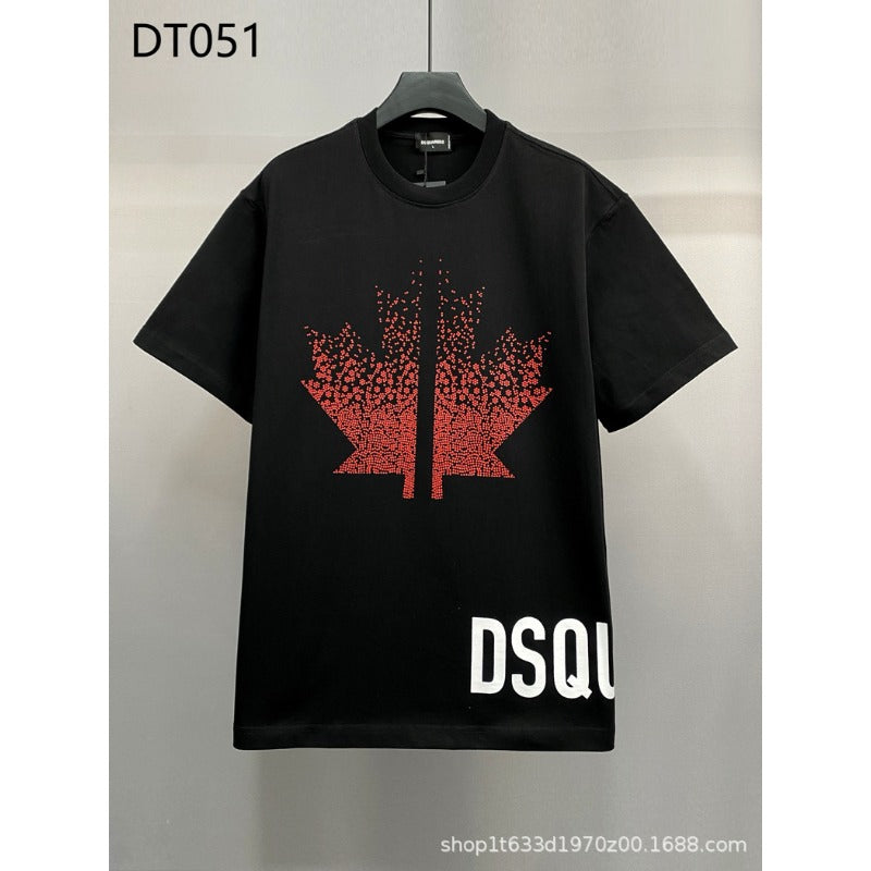 DSQ2 T Shirts Maple Leaf Letters
