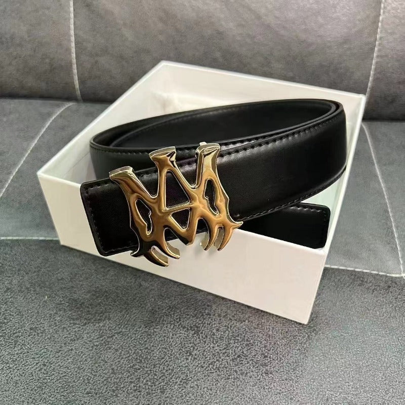 Amiri Belt Men's Belt Business Smooth Buckle Plain Weave