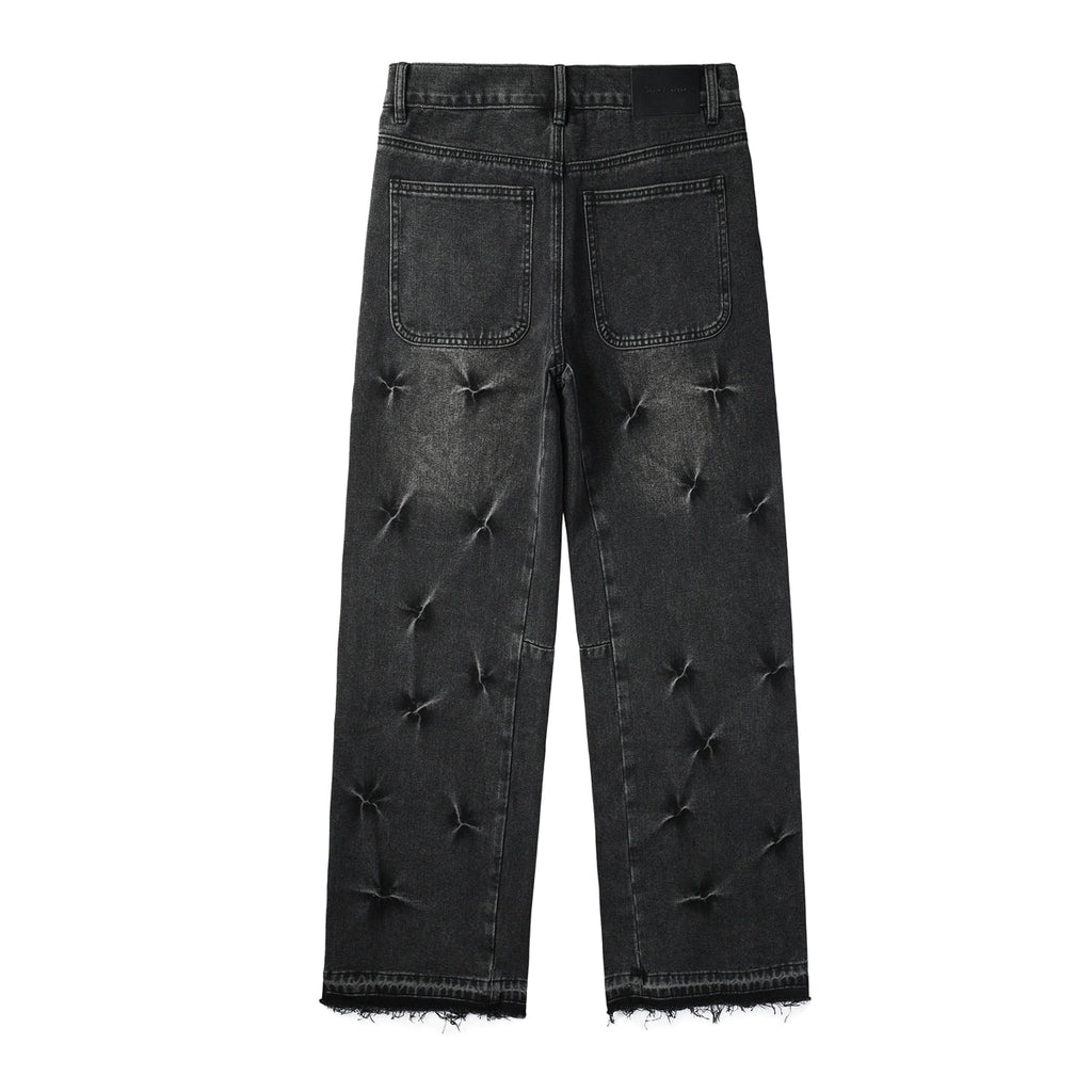 Mens trendy purple jeans, 100% cotton High Street Distressed