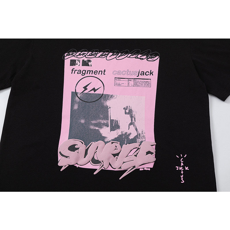 Travis Scott T-Shirt Travis Scott Pink Printed Short Sleeve T-Shirt