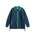 Unisex Jacket Vintage Stripe Stitching Loose Denim Jacket