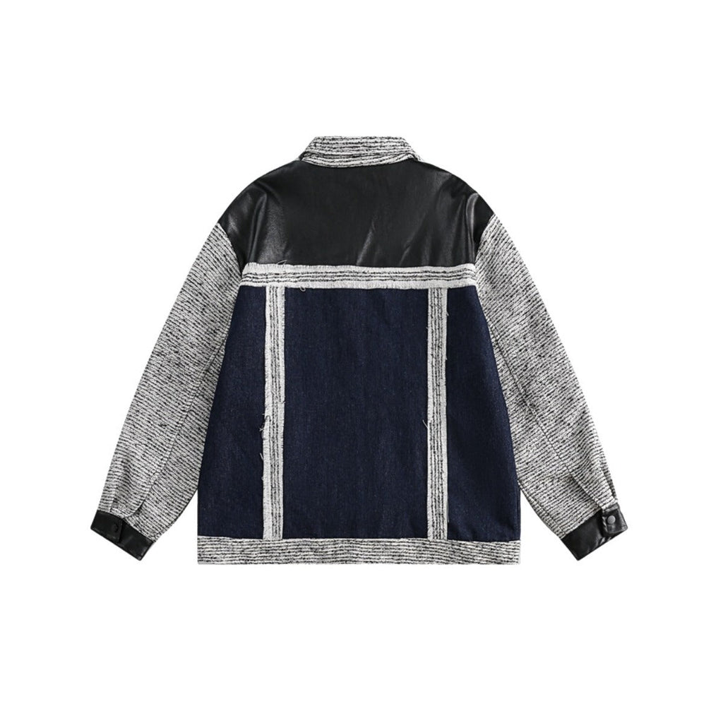 Unisex Jacket Western Denim Style Coat Retro Patchwork Denim Clothes Jacket Men's and Women's Loose Cardigan
