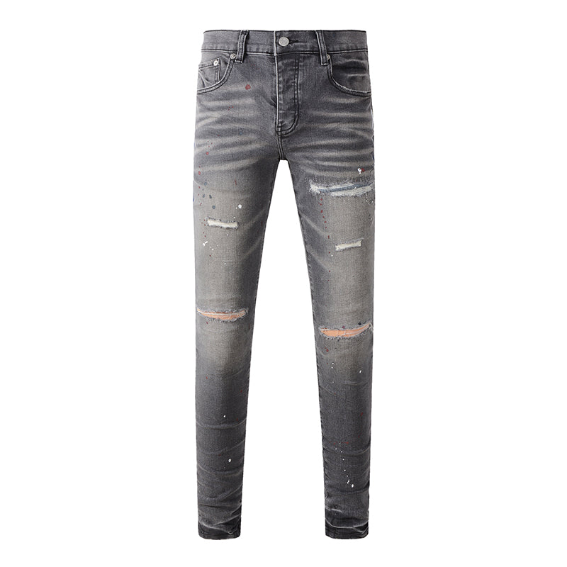 Mens trendy purple jeans, 100% cotton Pure Cotton High Street Trend