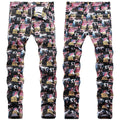 Mens Fashion Jeans Street mosaic 8836#