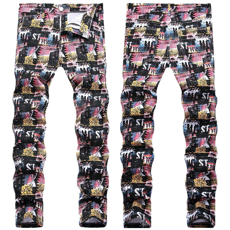 Mens Fashion Jeans Street mosaic 8836#